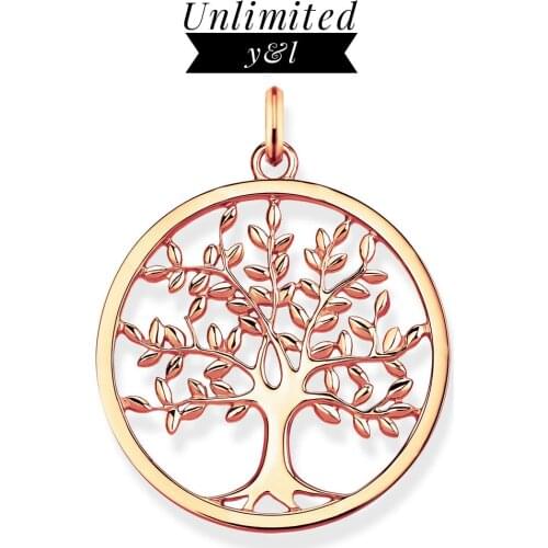 2 Colors Rose Gold Life of Tree Pendants 925 Sterling Silver Fashion Good Jewelry Accessories fit Necklace Women Men 2020 Gift