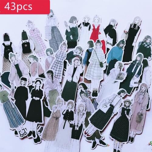 43PCS Girlfriend Diary series stickers DIY scrapbooking base collage mobile computer diary happy plan decoration stickers