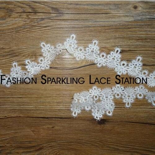 5yard Water soluble ivory embroidery lace trim wide 5.5cm
