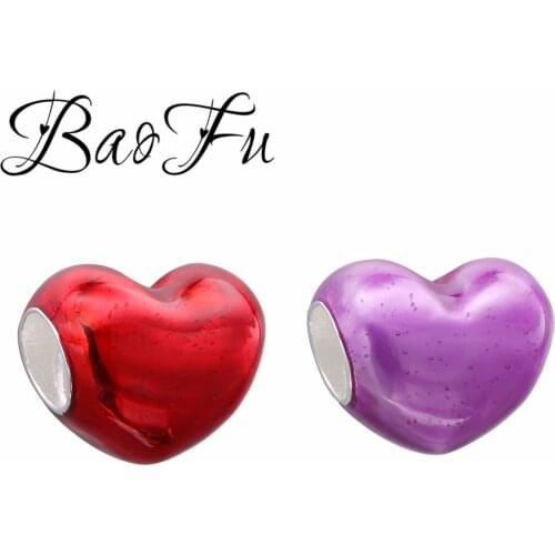 BaoFu S925 Sterling Silver Bubble Love Heart-shaped Beads with Bracelet DIY Accessories Lover Contains The Choice of Love