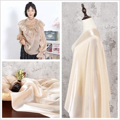 Beige glass illusory color sunlight pearl net fabric ice flower diamond bright luster flash yarn shirt fabric