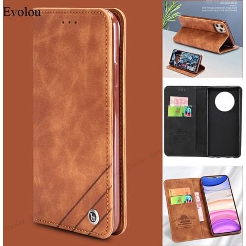 Magnetic Flip Leather Protective Phone Case For Huawei Mate 40 Pro Business Card Slot Wallet Cover For Mate 30 Lite 20 Pro Case