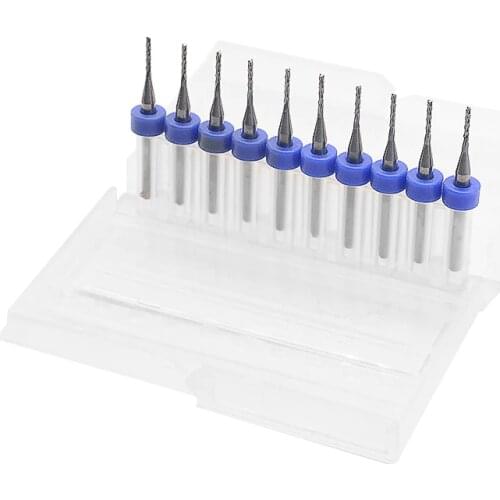 10pcs PCB milling cutter 1.0 1.5 2.0mm fish tail milling cutter corn milling cutter tungsten carbide mini end mill engraving CNC