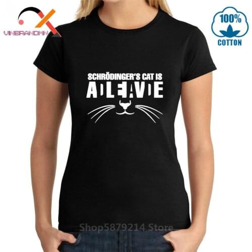 SCHRÖDINGER´S CAT IS ALIVE DEAD I Flerken T-SHIRT - The Big Schroedinger TV Bang Theory hip hop funny tee shirts Strange Things