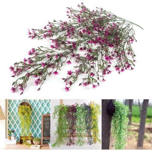 1Pc Lifelike Artificial Natural Fake Plant Wall Hanging Flower Vines For Grape Trellis Wedding Garden Home Cafe Festival Decor