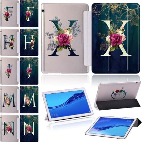 For Huawei MediaPad T3 10 9.6-inch Case Leather Folding Stand Tablet Cover Skin for MediaPad T5 10 10.1-inch Protective Shell