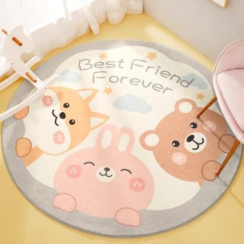 Round Carpet Home Living Room Mats Are Covered with Lovely Plush Carpets for Childrens Carpets, Bedroom Carpets