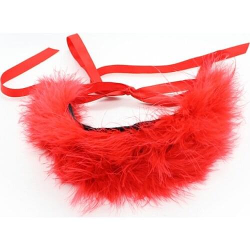Symbol Fun Eye Mask Sex Toys Plush Ribbon Plush Eye Mask Sleep Flirting Eye Mask