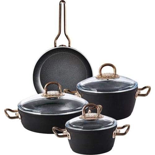 2021 model Helical Aria Rosegold 7 Piece Granite Cookware Set (according to your country tax payment can)