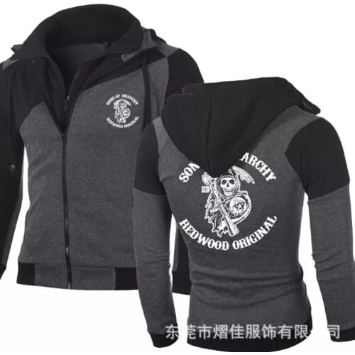 Son of chaos fashion casual Hoodie Double Zipper Jacket Hoodie cotton Cosplay sweater
