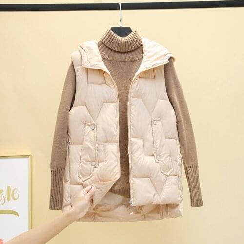 ISENMAL Fashion Winter Coat Women Hooded Warm Vest Plus Size Candy Color Cotton Jacket Female Women Wadded Feminina