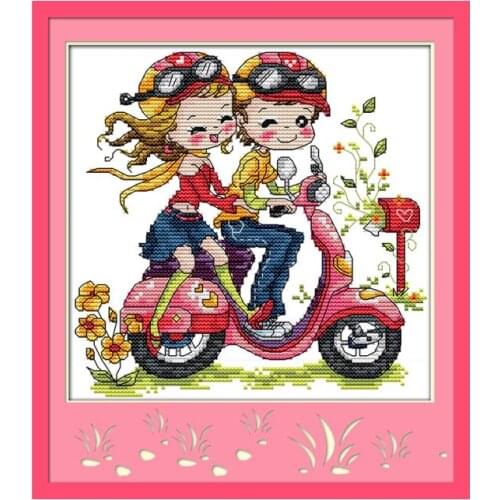 Go for a ride(2) cross stitch kit 14ct 11ct count print canvas stitches embroidery DIY handmade needlework plus