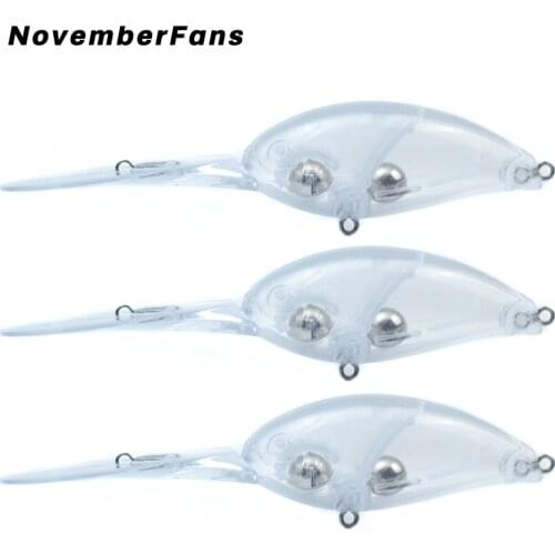 NovemberFans 10pcs/lot 11cm 16g Unpainted Crankbait Deepwater Wobblers Fishing Lures Blank Hard Plastic Crank Baits Tackle