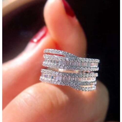 2021 new trend Luxury Wedding Rings For Women Aesthetic White Gold Jewelry Gifts For Gril Friend Wholesale Ring Accessories