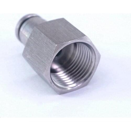 Pneumatic 304 Stainless Steel Straight Push in Connector Tube OD 6mm*3/8"BSP Female Quick Fitting Metal