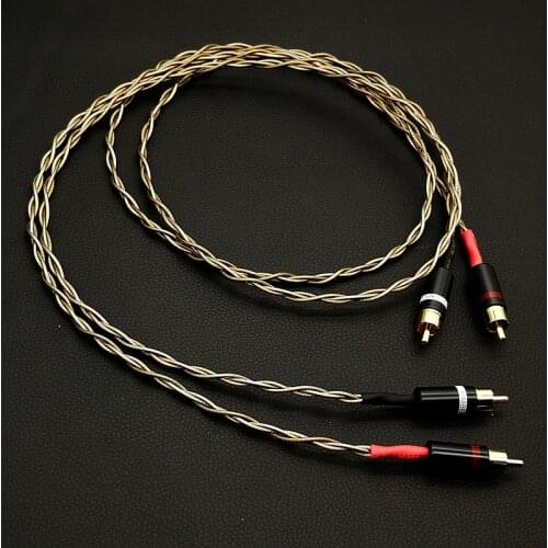 Pair Odin 7N OCC silver plated signal line RCA to RCA audio cable RCA interconnect wire audio lengthen interconnect cable