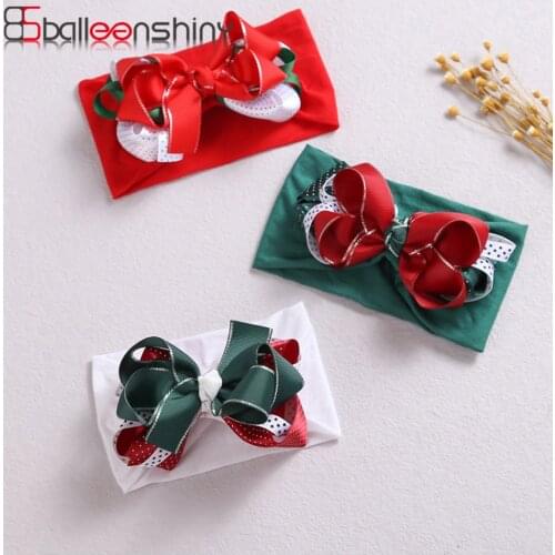 Balleenshiny Christmas Baby Headband for Newborn Toddler Nylon Baby Girls Headwear Festival Celebration Baby Hair Accessories