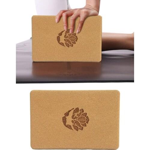Cork Yoga Brick Natural Secure Non-slip High Density Yoga Brick Printed Durable And Practical Yoga Brick High Density