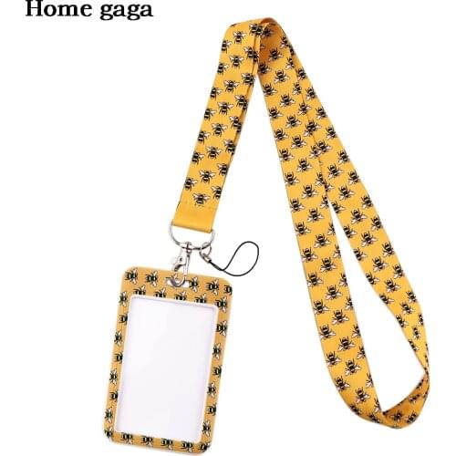 DB549 Bee Fashion Cartoon Neckband Lanyard Key ID Card Gym Cell Phone Strap Multifunction Cellphone Decoration