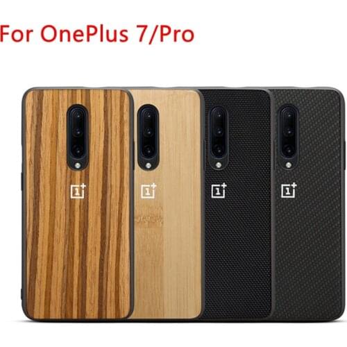 Luxury Fashion Silicone Carbon Fiber Nylon Wood Back Cover Case For Oneplus 7 7 Pro Protect Shell Shockproof Back Cover Case