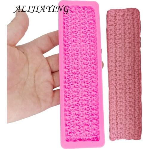 Strip shape DIY wool texture silicone mold Cake border fondant decorating tool polymer clay resin mould D1394