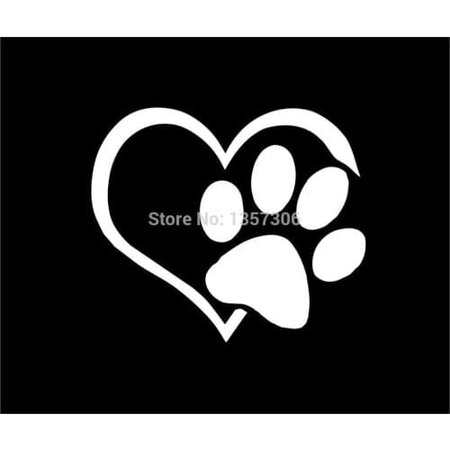 10.2cm x 8.9cm Heart Paw Vinyl Decal Sticker Car Window Truck SUV Bumper Auto Door Laptop Kayak 13 Colors