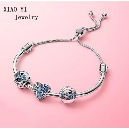 XIAOYI 2020 new 100% S925 11 the most popular spring we brave love pull diy bracelet High quality fashion jewelry female