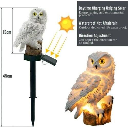1pc Solar Light Creative Owl Ornament Lamp LED Night Light Outdoor Garden Lawn Lamp Home Decoration Sculpture Birthday Gift 2021