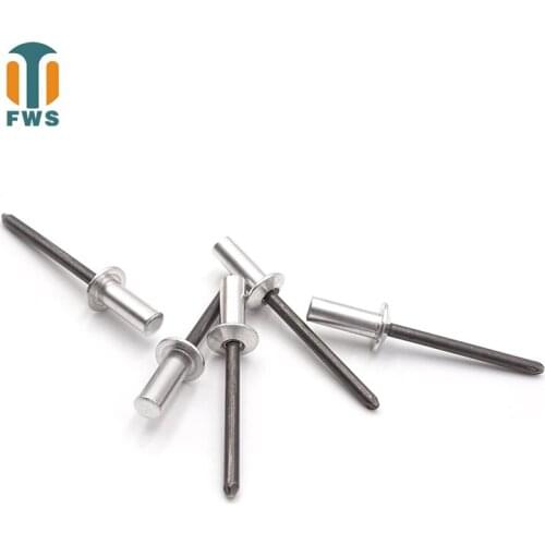 20 PCS M3 6-12mm DIN EN ISO 15973 GB /T 12615.1 Aluminum Steel Closed End Blind Rivets With Break Pull Mandrel Protruding Head
