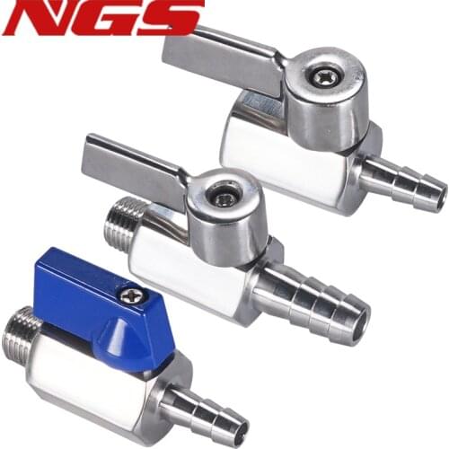 7mm 8mm 9mm 10mm 12mm Hose Barb x 1/8" 1/4" 3/8" 1/2" BSP Male Thread 304 Stainless Steel Mini Ball Valve Adapter