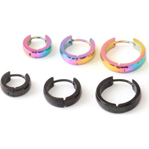 Alisouy 2019 fashion 1 pair High Quality Mens Stainless Steel Hoop Ear Stud Earrings Huggies Piercing simple stud earrings