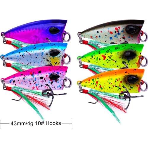 Anti-corrosion Bionic Professional Plastic Fishing Bait 43mm/4g Artificial Popper High Quality Fishing Lure Hard Bait