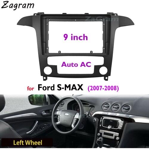 9 Inch 2 Din Car Video Fascia Ford S-MAX S MAX Frame 2007-2008 (Auto AC or Manual AC) Panel DVD Player Audio Dashboard Frame