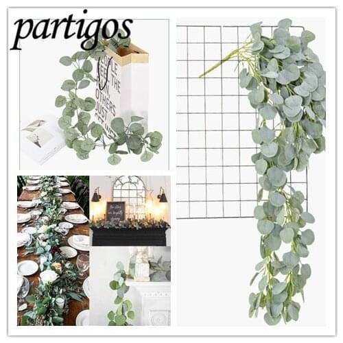 2m Artificial Green Eucalyptus Vines DIY Wedding Decoration Rattan artificial Fake Plants Party Wall Decor Vertical Garden