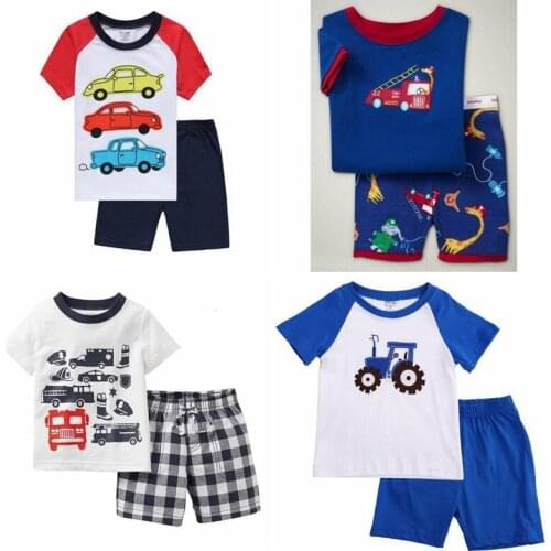 Children Clothing Set Summer Toddler Boys Girls Clothes Kids Short Sleeve T-Shirt+Shorts 2pcs Set Cartoon Pattern Babys Clothes