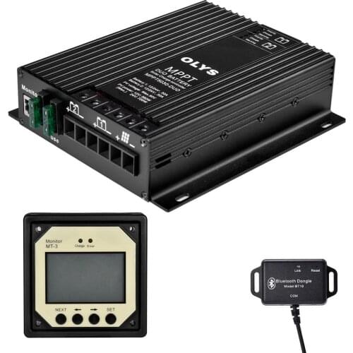 30A/BT10/MT-4-BT Solar Charge Controller Bluetooth Conect LCD Display Solar Panel Charge Regulator Dual Battery Charging