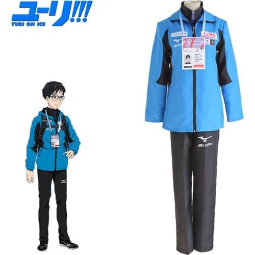 YURI on ICE Cosplay Katsuki Yuri Costume School Uniform Sport Suit Sportwear Outfit Jacket Pants Clothing Yuri on Ice Uniform