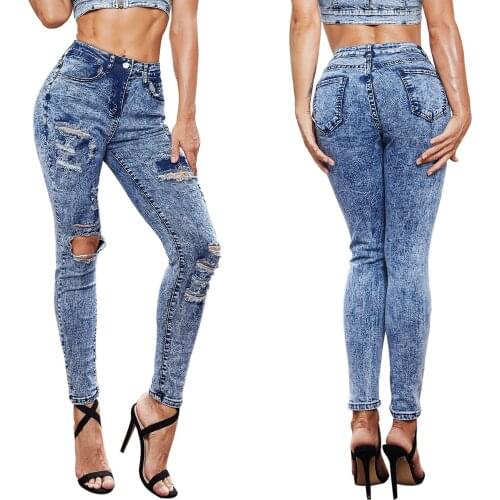 Hot Selling Hot Selling Jeans Pencil Pants High Waist Solid Color Sexy Slim-Fit Speaker Pants Women Jeans Women