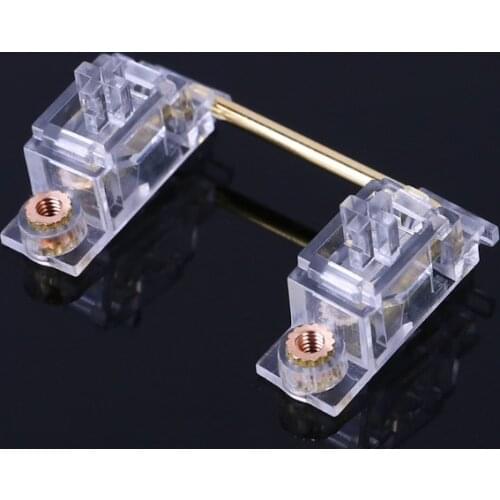 LX9B PCB Mounted Screw-in Clear Gold Plated Cherry Stabilizers Satellite Axis 6.25u 2u For Mechanical Keyboard Modifier Keys
