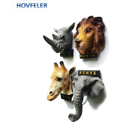 Hovefeler Africa Wild Animals Elephant Lion Fridge Magnets Rhino Giraffe Bison Refrigerator Magnetic Sticker Home Decoration