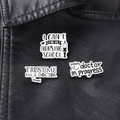 Black Letters Lapel Pins Women Enamel Badges Jewelry Fashion Cartoons Anime Brooches For Men Decorative Hijab Pins Badges Brooch