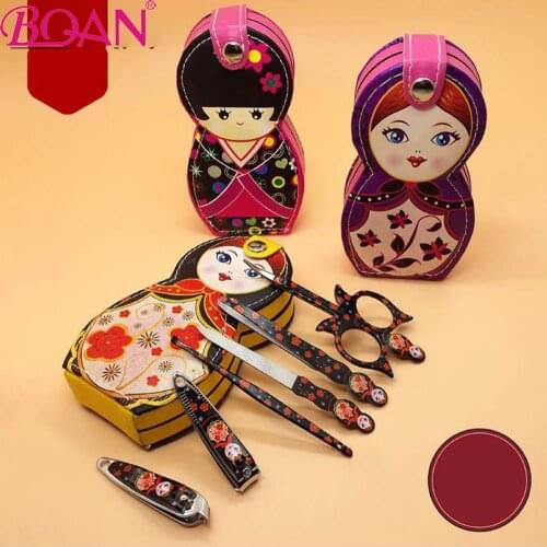 BQAN Manicure Nail Set Scissors Russian doll 6pcs/Set Pedicure Sets Nail Tool Travel Kit Clipper Care Clipper Grooming Portable