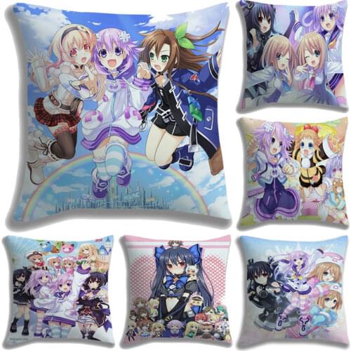 Anime Pink Pillowcase Decorative Sofa Cushion Case Hyperdimension Neptunia Pillow Cover Home Decor Girls Bed Cute Pillow Case