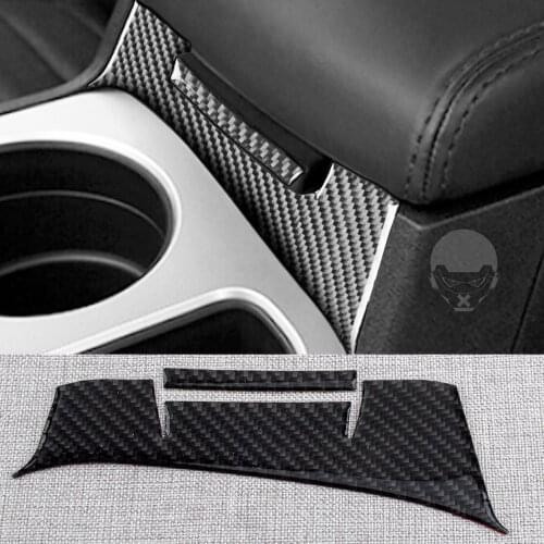 1 Set Car Carbon Fiber Front Armrest Panel Covers Trims Stickers LHD Fit for Dodge Challenger 2014 2013 2012 2011 2010 2009 2008