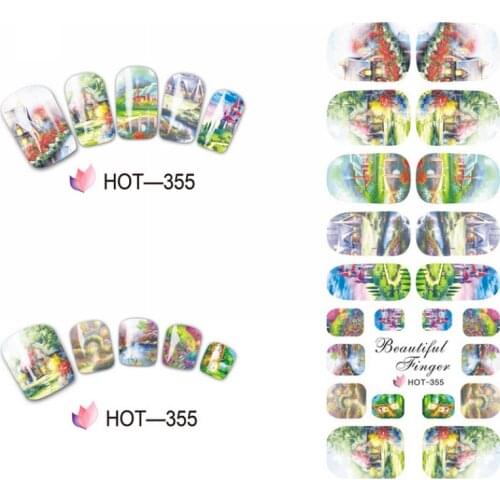 UPRETTEGO NAIL ART BEAUTY WATER DECAL SLIDER NAIL STICKER FULL COVER TREE XMAS SANTA FEATHER FUZZY HOT355-360