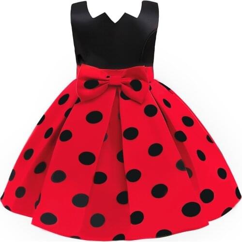 Girls dress 2020 new dot ball dress for Christmas childrens dresses for Halloween party 3-5-7 girls banquet dress for wedding