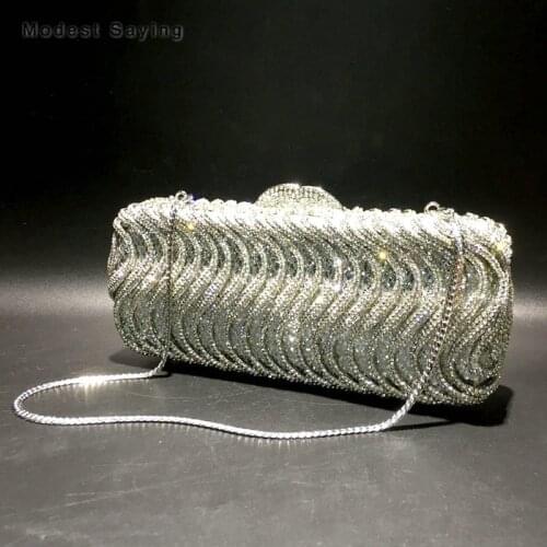 Luxury Silver Bling Crystal Wedding Party Handbags 2018 Sparkly Prom Evening Purse Dolly Bag Wedding Accessories Bridal Bags