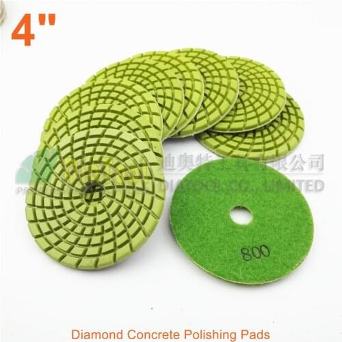 SHDIATOOL 9pcs 4inch Diamond resin bond concrete polishing pads #800 floor Renew Sanding disc