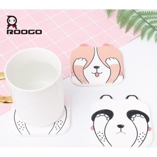 ROOGO Silicon Mat For Table Home Decoration Insulation Cartoon Animal Cup Coaster Hot Pad Rabbit Stand Mug Cute Drink Coasters
