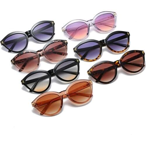 New arrival 2021 cat eye futuristic tom tf logo sunglasses women men brand design fashion shades festival oculos de sol feminino